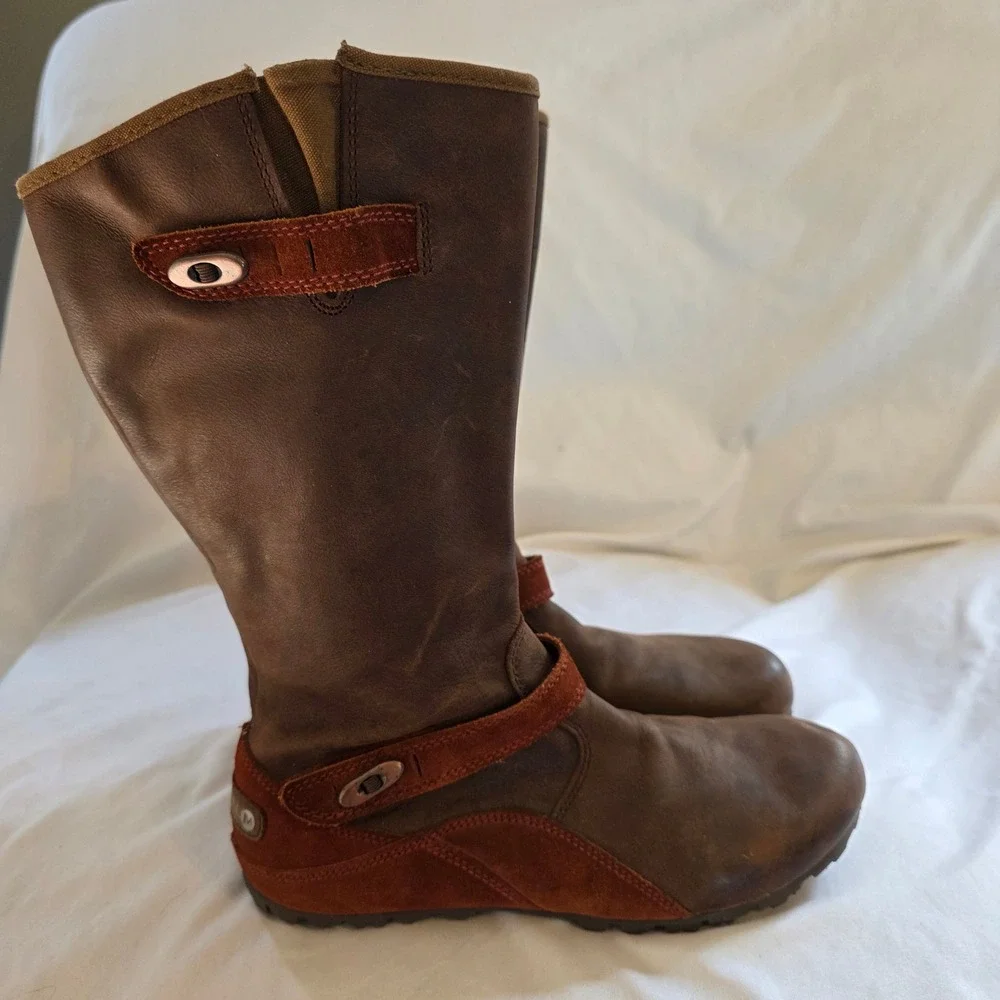 Merrell Womens Haven Autumn Cinammon Boots Size 7.5 Leather Suede Waterproof
